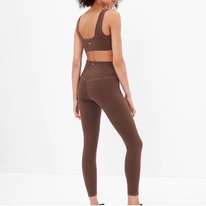 Gap Fit Sky High Studio Leggings Chocolate Heathered Brown